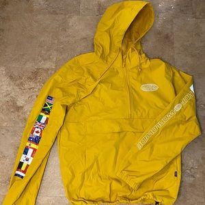 Huf Worldwide Flag Anorak Jacket Yellow Men's XL